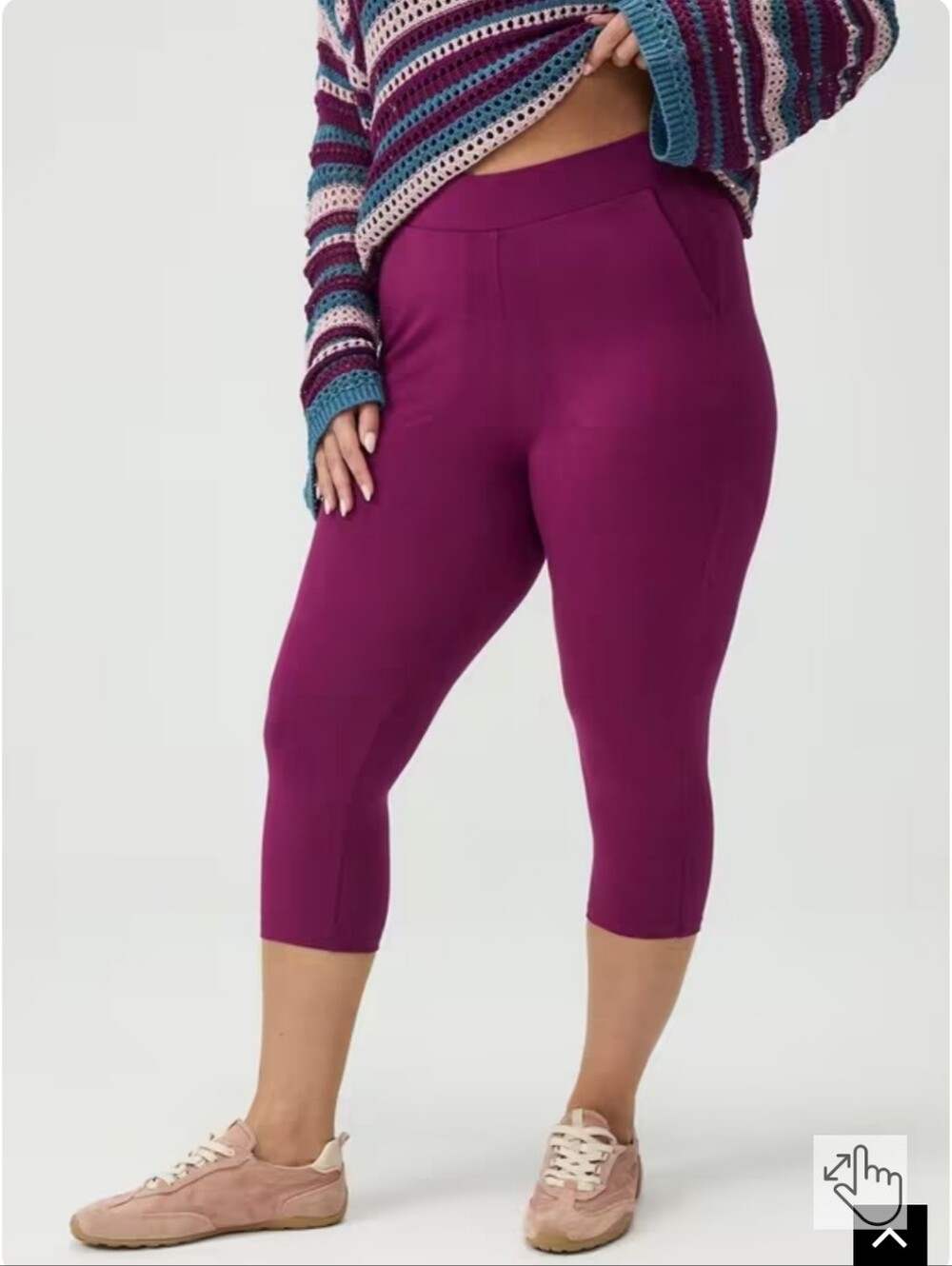 NWOT Purple Pedal Pusher Pocket Legging